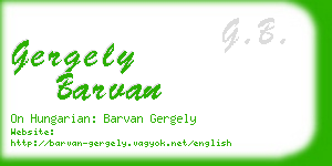 gergely barvan business card